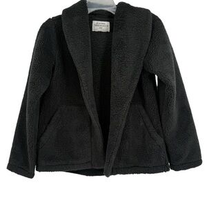 REI Co-Op Women’s Nook Cardigan Jacket Sherpa Fuzzy Teddy Size XS Gray Charcoal